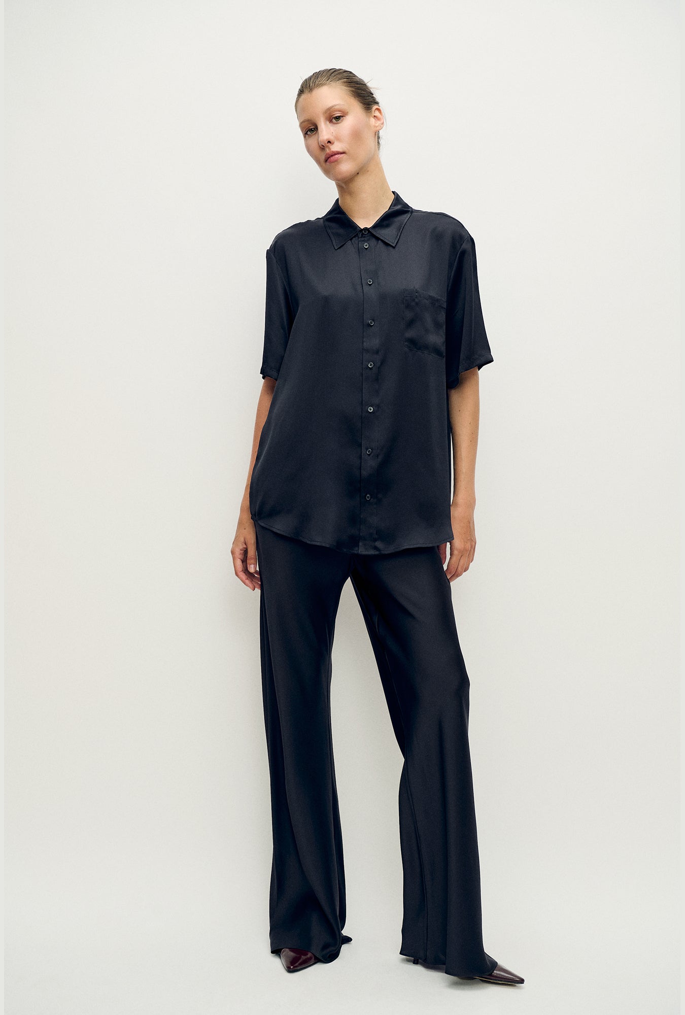 silk boyfriend shirt♡ Silk Laundry Boyfriend Shirt - Fibonacci Off White - FINAL SALE