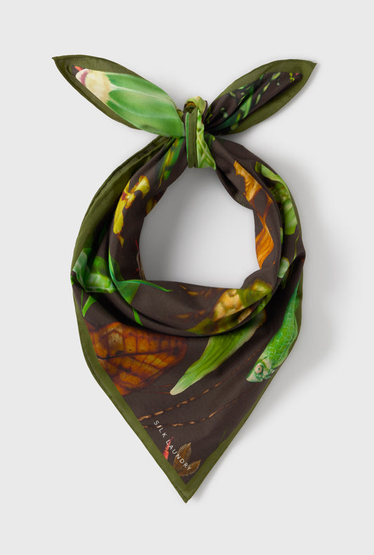 Cotton Silk Scarf Bug Camo