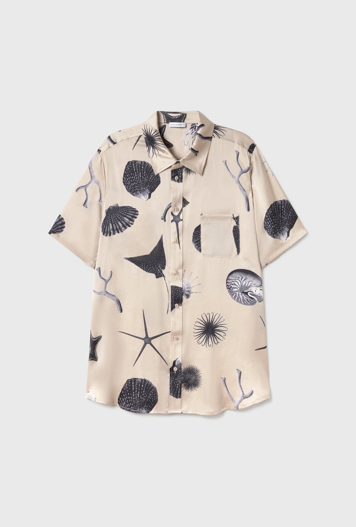 SHORT SLEEVE BOYFRIEND SHIRT SEASHELLS