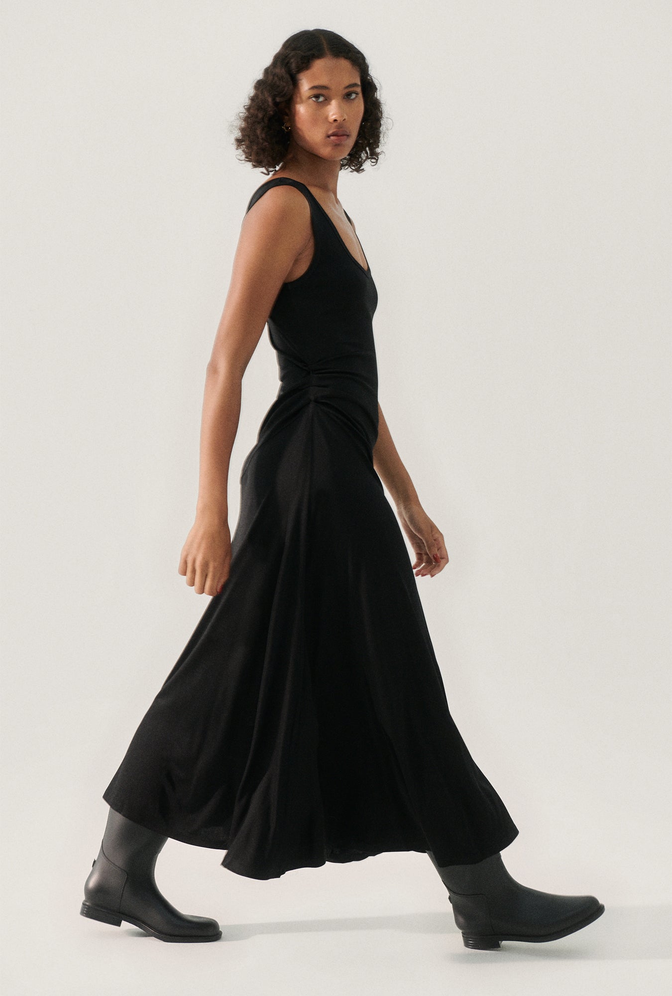 Jersey Sleeveless Dress Black