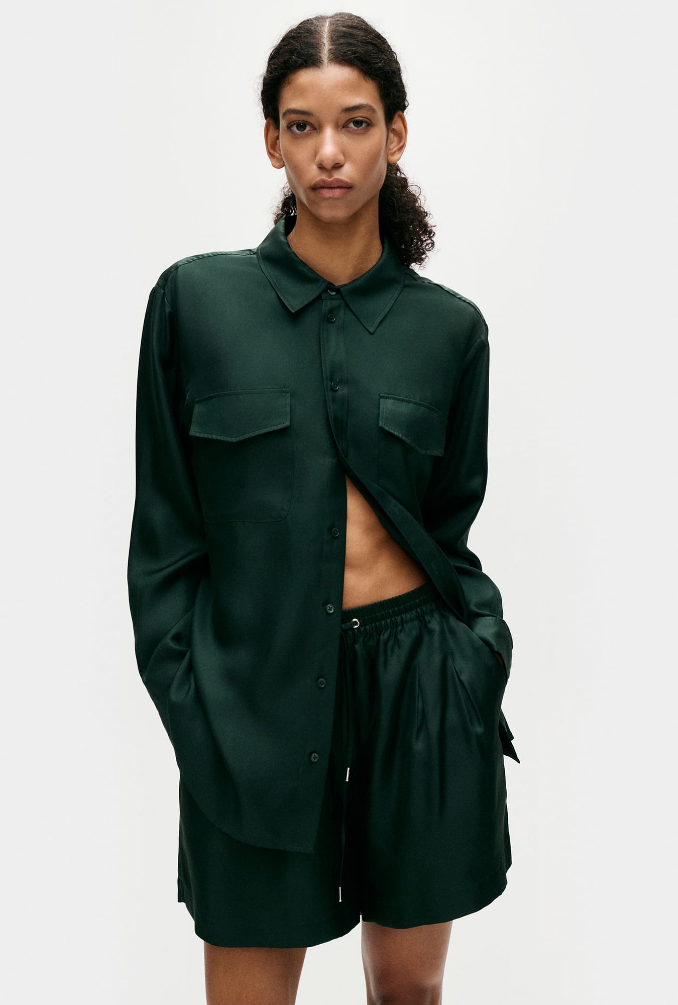 Twill Boyfriend Shirt Scarab