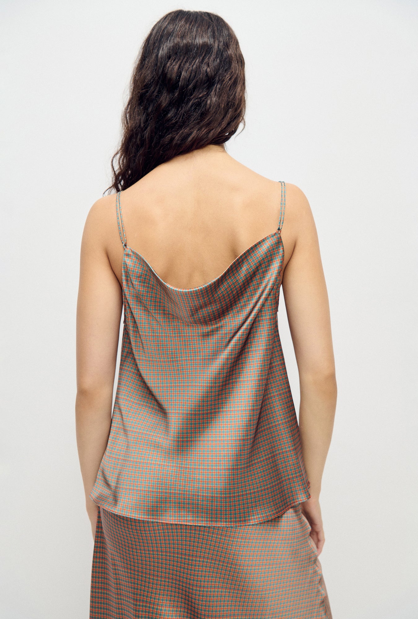 Drape Cami Micro Plaid