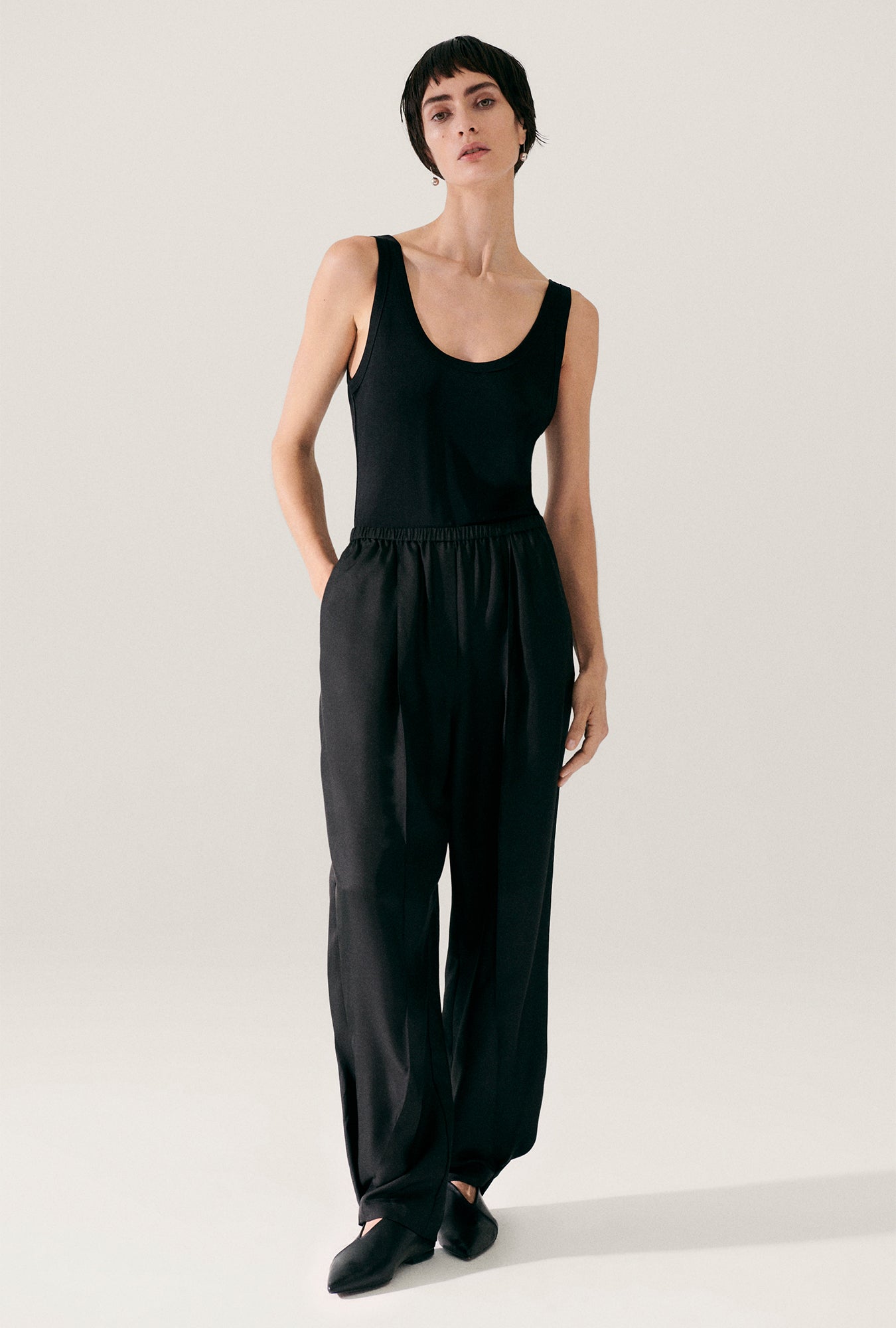 Twill Harem Pants Black