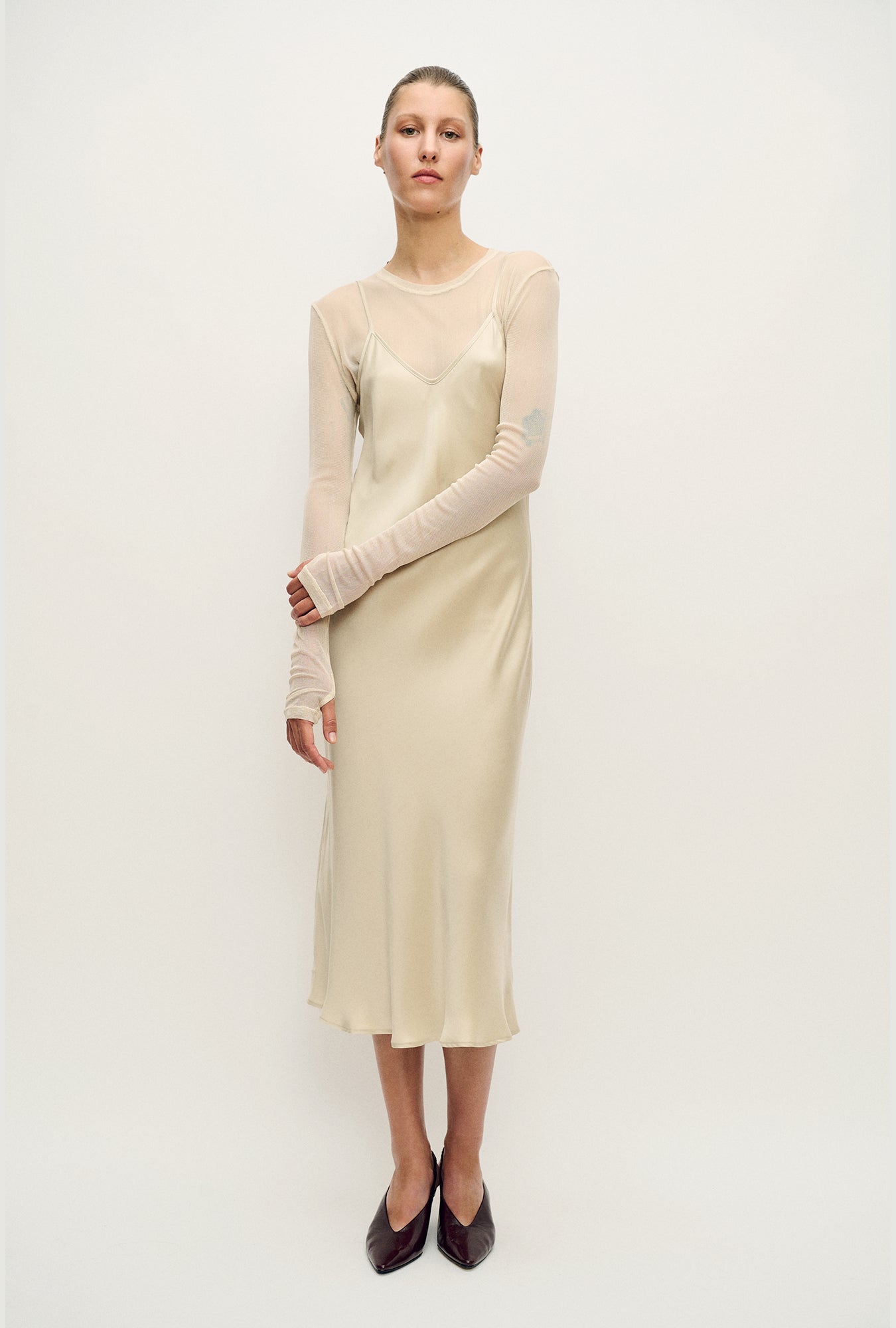 90S Slip Dress Hazelnut