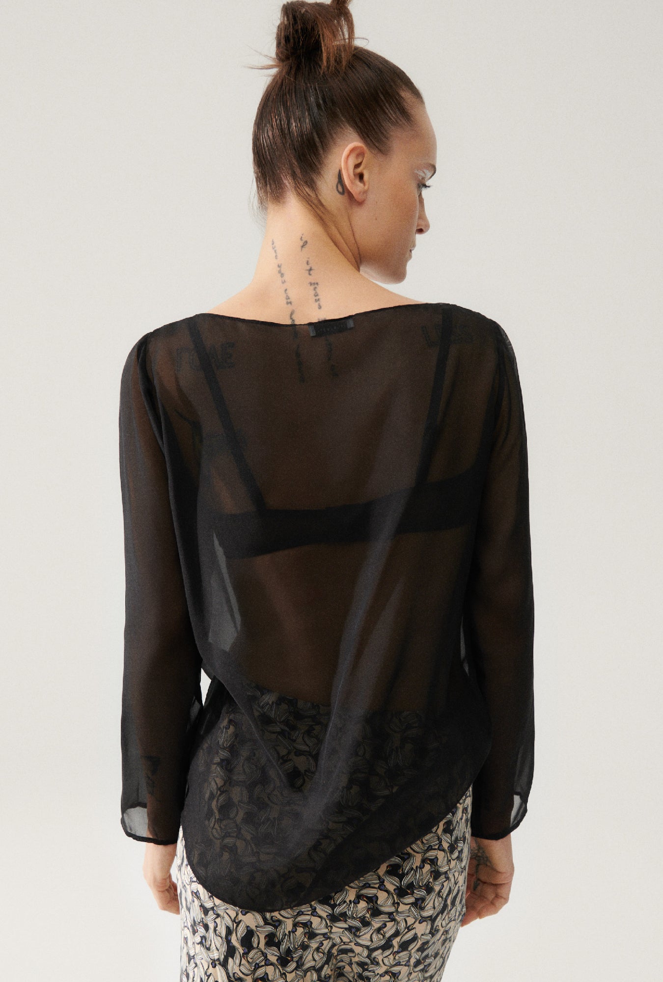 Chiffon Audrey Top Black