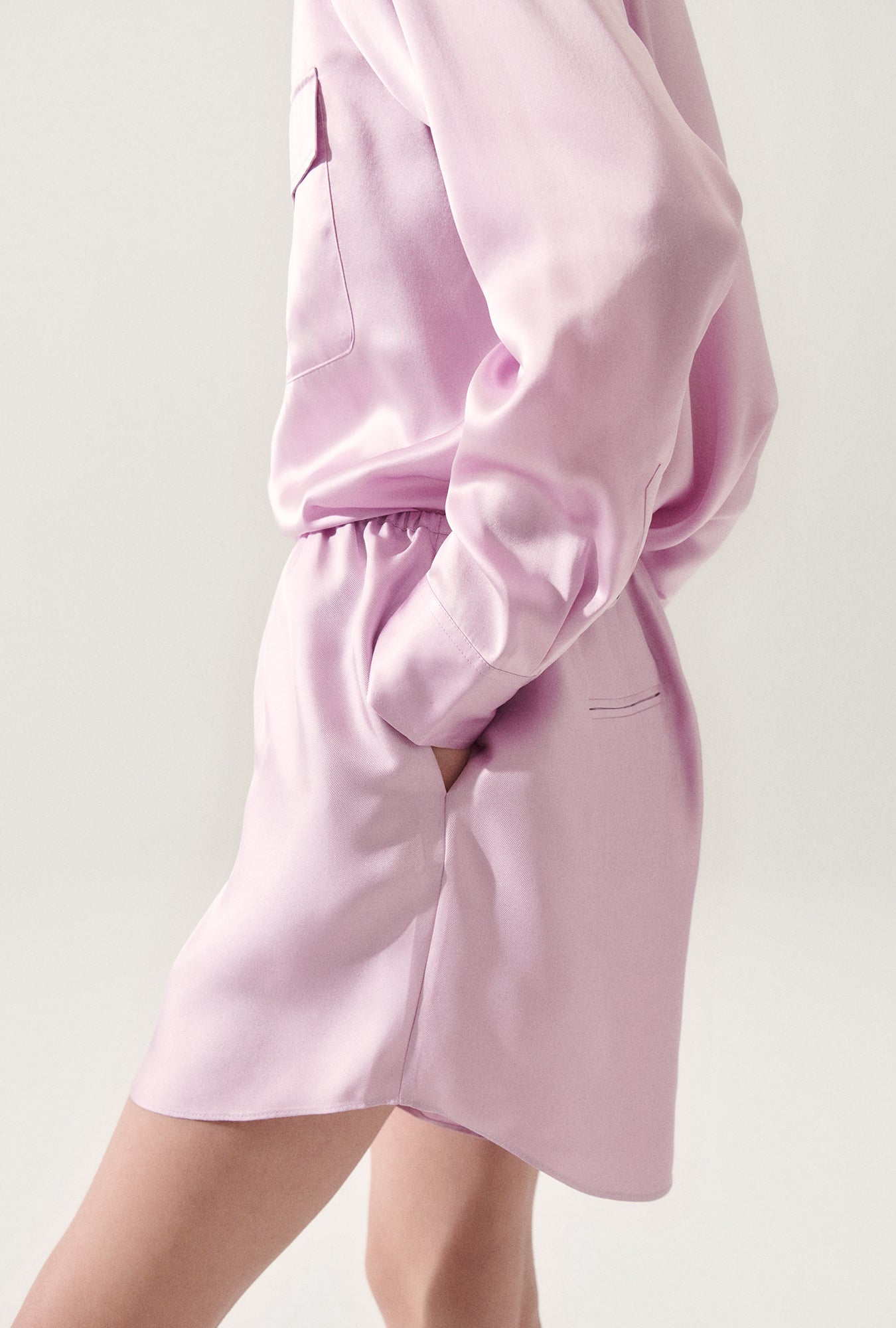 Twill Racer Shorts Lilac