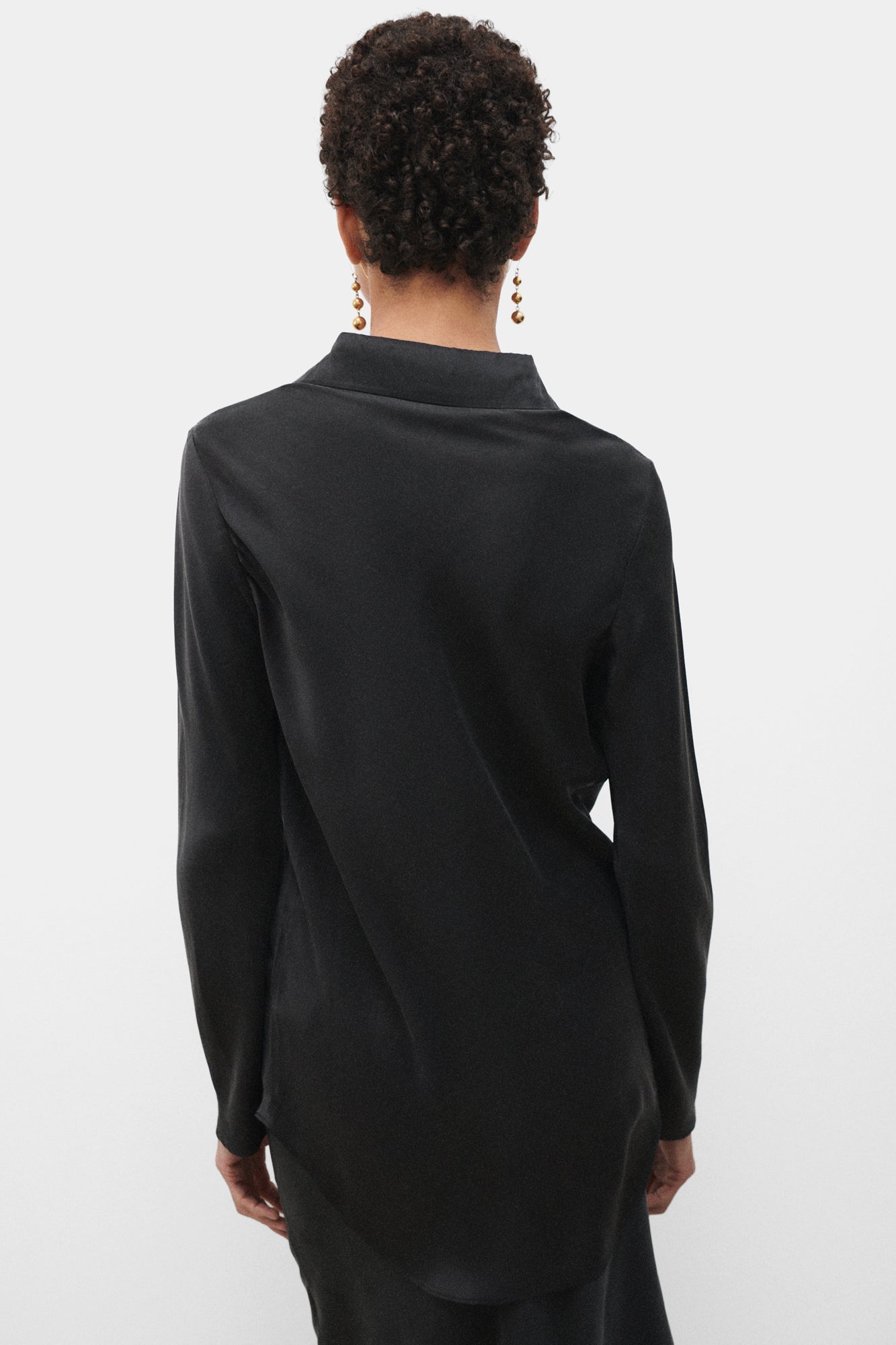 Bias Cut Shirt Black