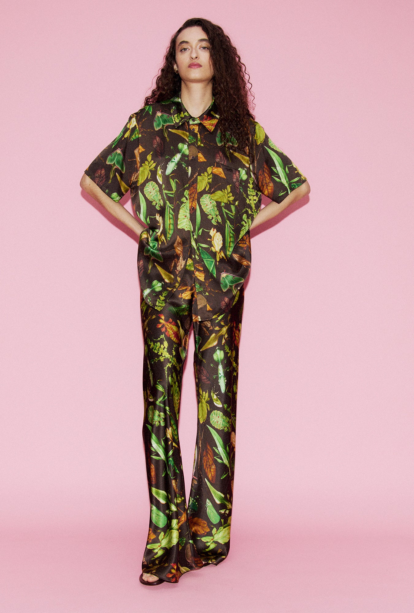 Bias Cut Pants Bug Camo