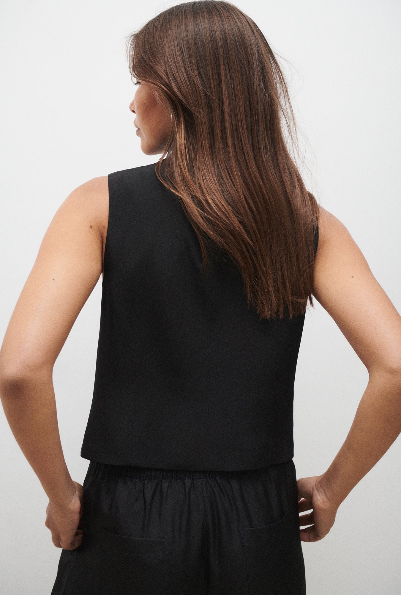 トップス kaval silk twill vest size M Twill Vest Black