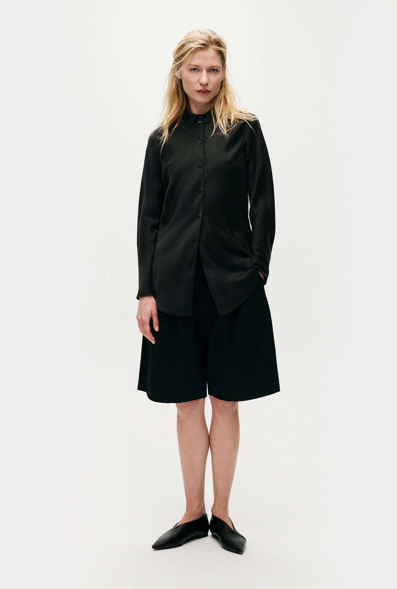 Bias Cut Shirt Black