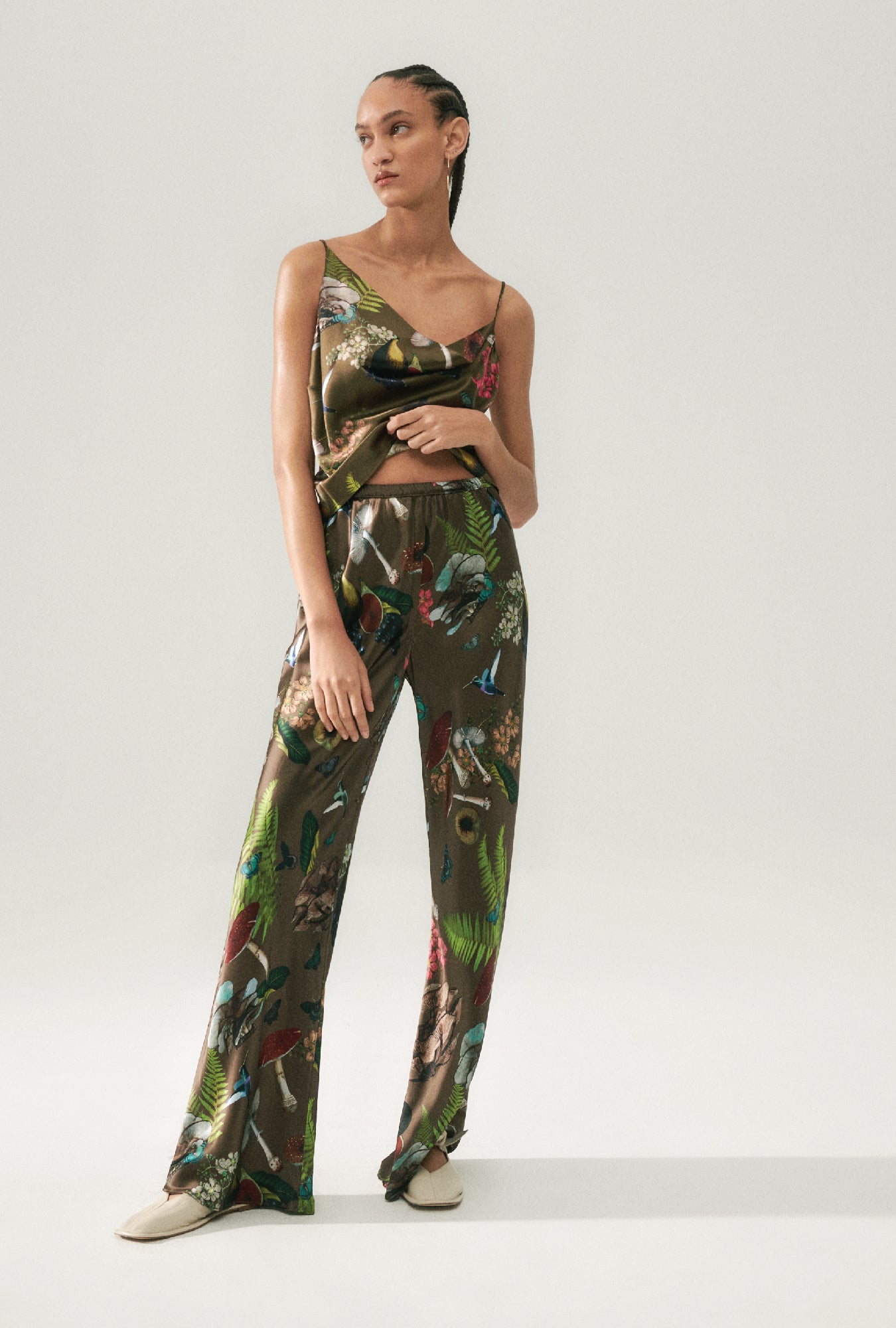 Bias Cut Pants Magic Mushroom Dark Earth