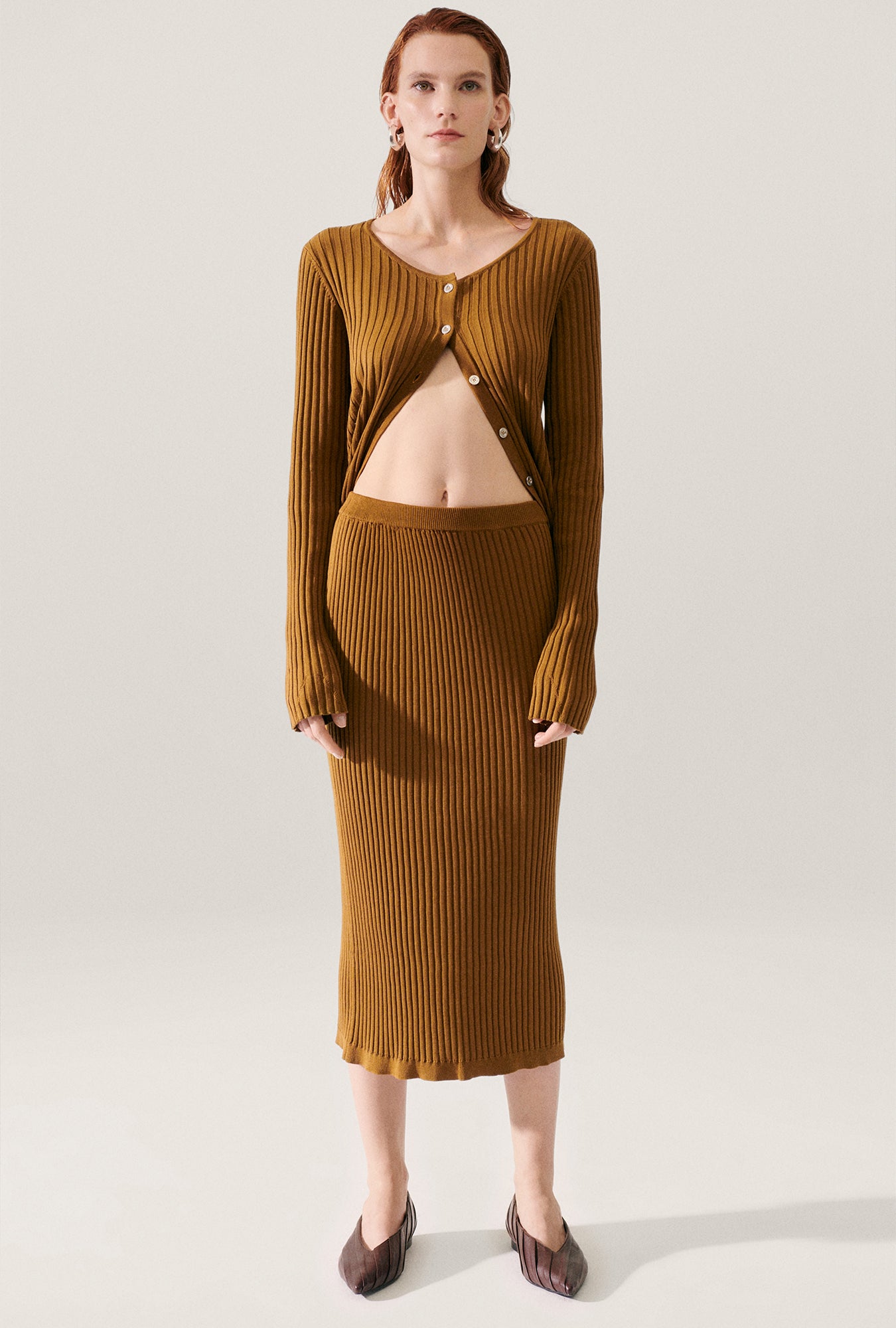 Ribbed Straight Skirt Drought