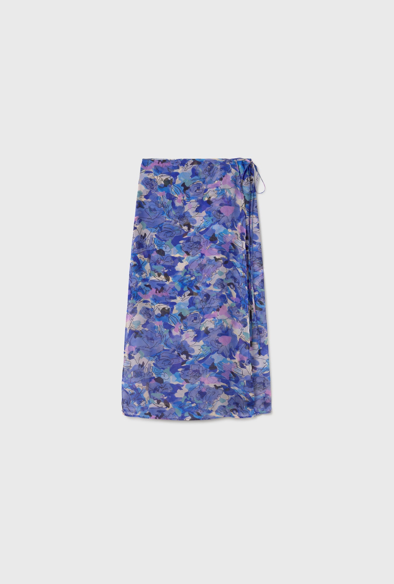 Chiffon Wrap Skirt Cornflower Floral