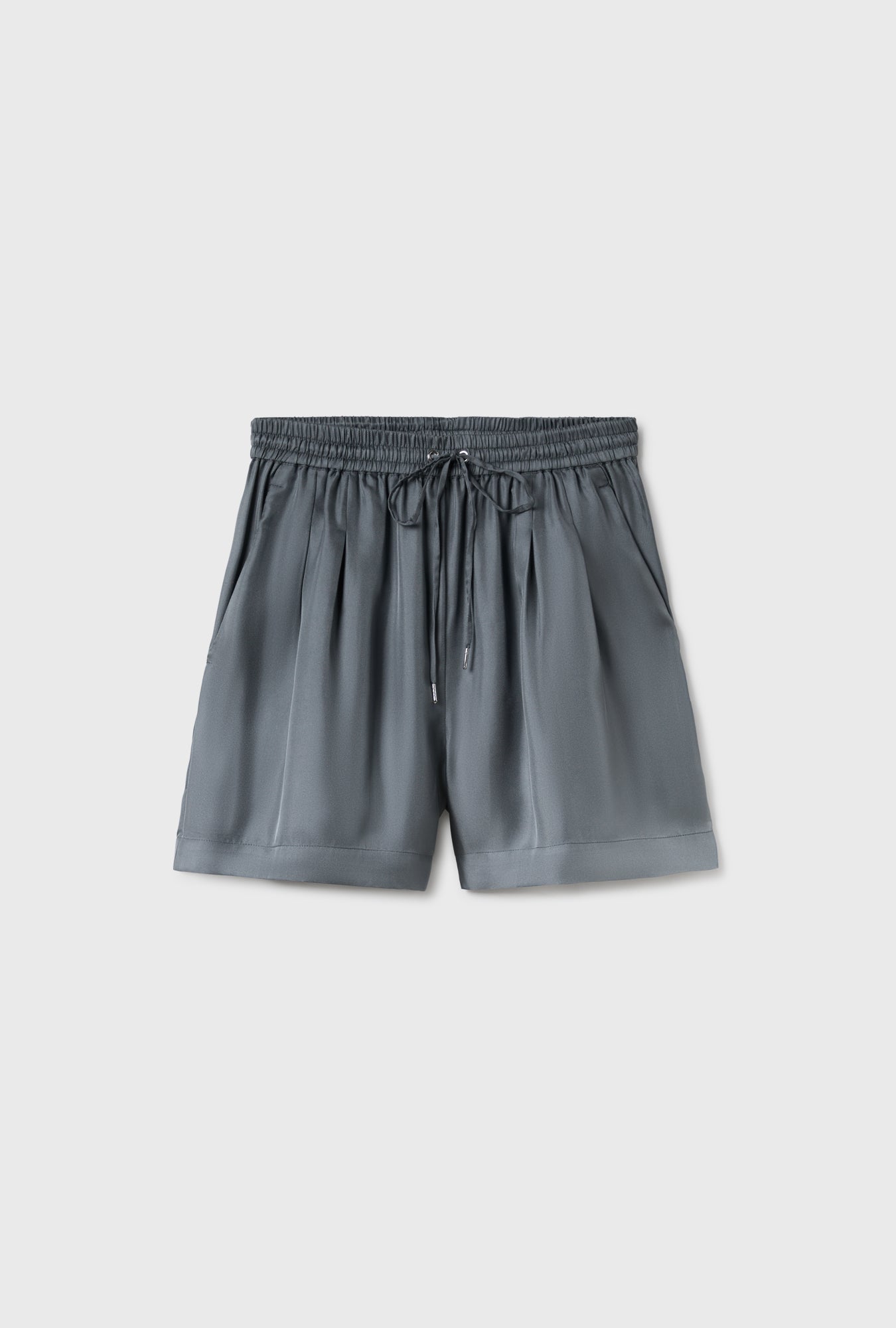 Twill Slouch Shorts Slate