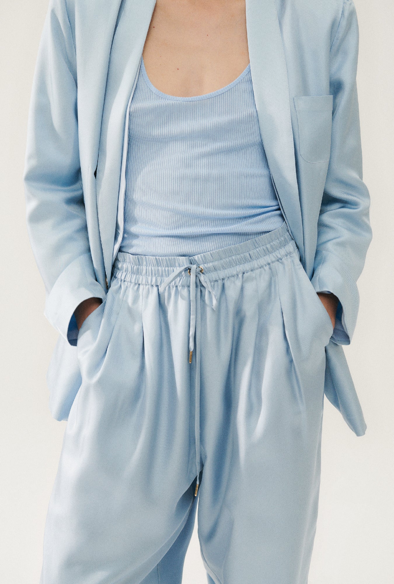 Twill Slouch Pants Sky