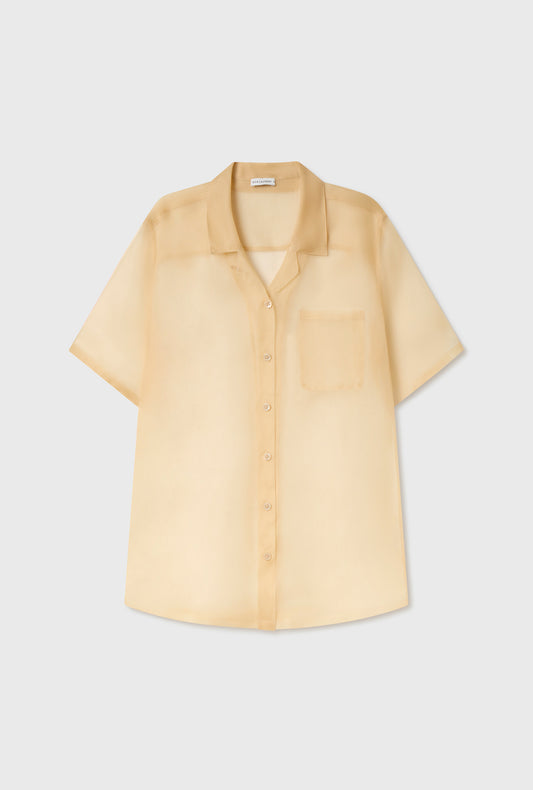 Organza Camp Shirt Beige