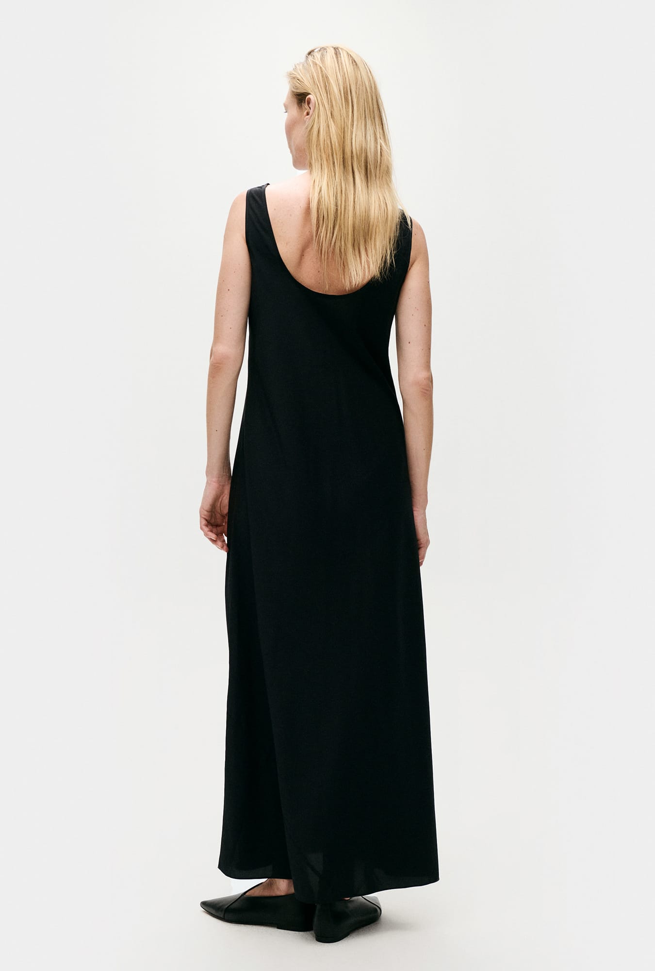 Habotai Scoop Back Dress Black