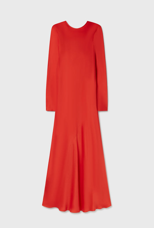Full Sleeve Bias Dress Geranium