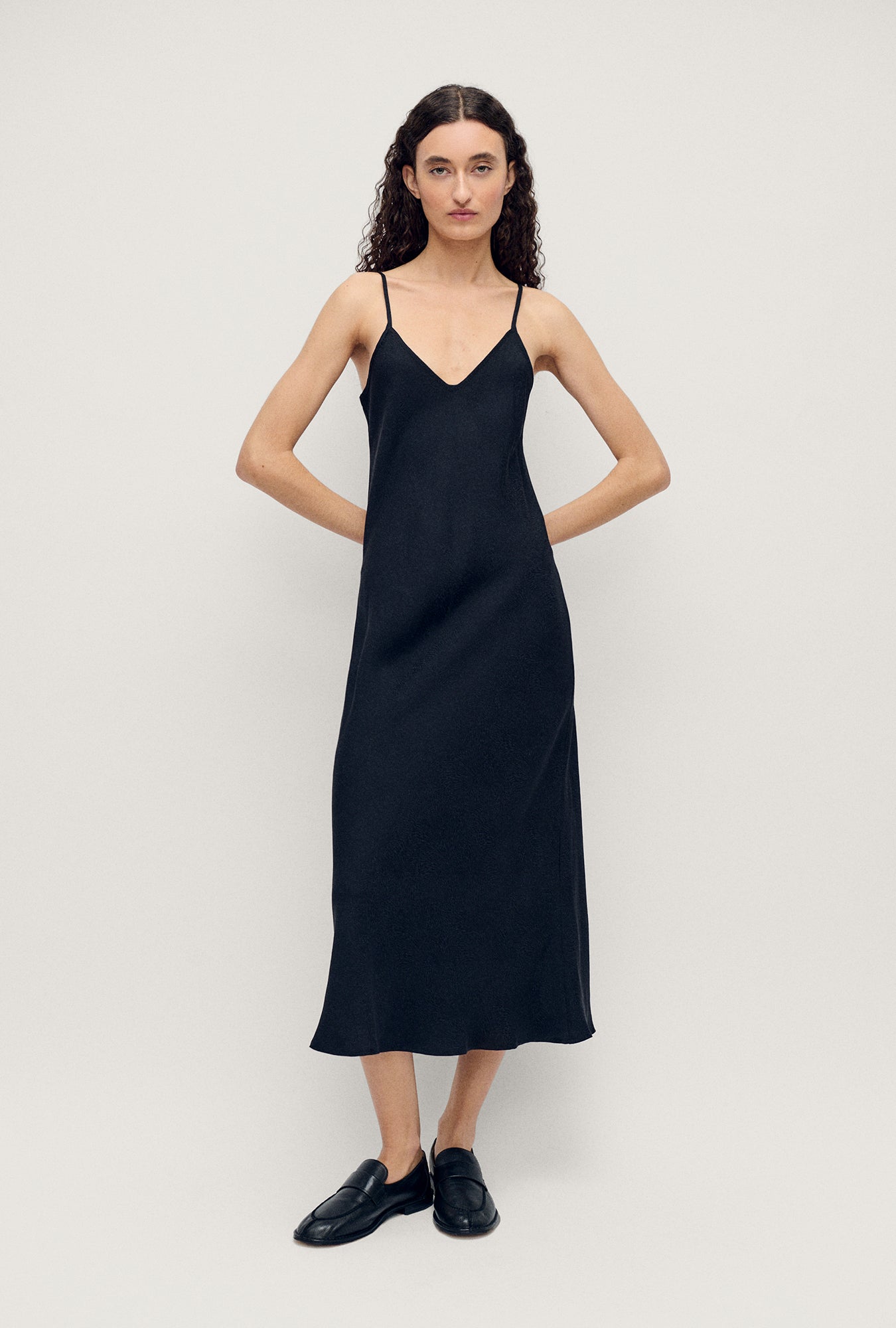 90s Slip Dress Coral Jacquard