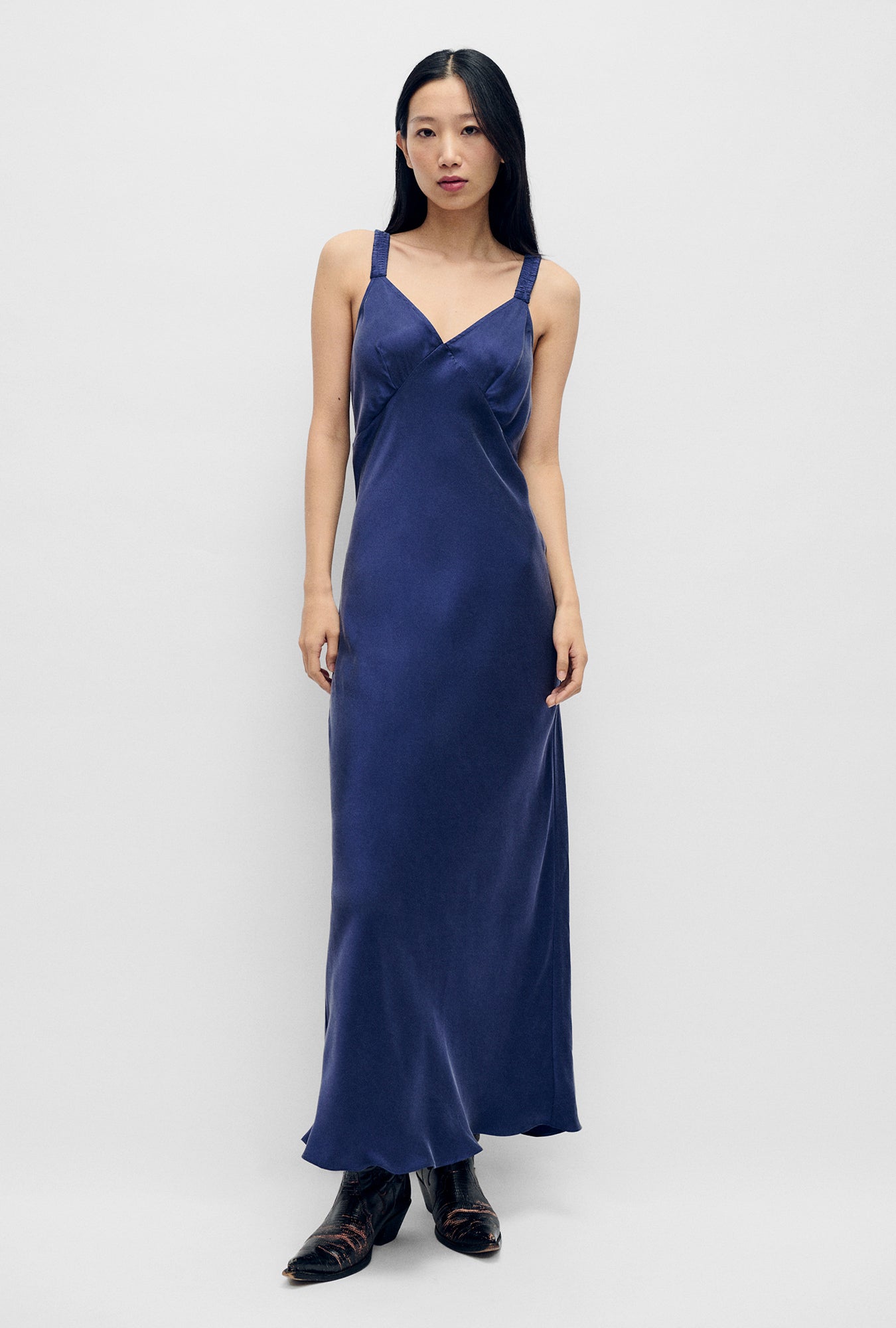 DECO RUCHED DRESS PURPLE RAIN