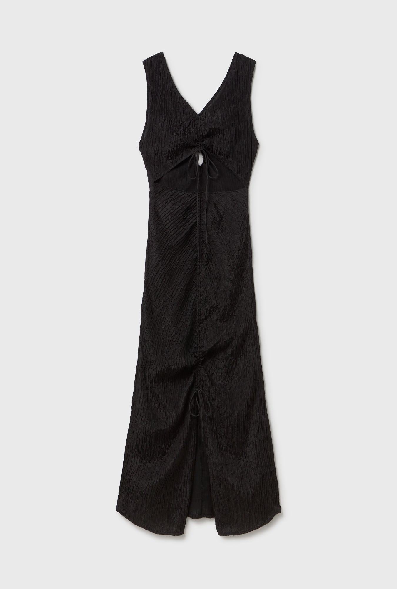 Crinkle Peek-A-Boo Dress Black
